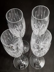 4-Mikasa Crystal Petit Points Fluted Champagne Toasting Glasses EXC. W/Labels #2