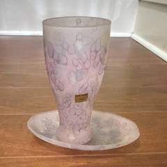 Tumbler with tray made and hand painted in Israel