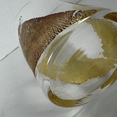 1 Vintage Randy R. Strong Studios Handblown Cocktail Glass Gold Leaf