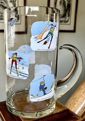 West Virginia Glass Carl Ashby Cartoon “Ski Follies” 84 oz. Beer Mug