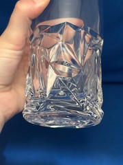 TIFFANY & CO. CRYSTAL, ROCK CUT- PAIR OF HIGHBALL GLASSES 6.5» GREAT CONDITION