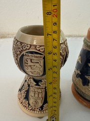 Vintage German Wine Goblet and Beer Stein Munich Berlin Souvenir Relief Bavaria