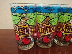 7 Rare Jelly Glasses 8 oz Brightly Colored Tumbles