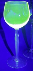 Vtg Uranium & Manganese Glass Wine Goblets – Twisted Stem Art Deco Glow Set Of 3