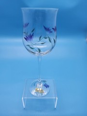 Lenox Floral Spirit Set of 4 Handcut Handpainted Tulip Wine Glasses