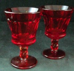 Fostoria Jamestown Ruby Lot of 2 Wine Glasses