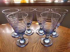 Wine Blue Sirrus Goblets 7″ Libbey – Set of 6 Glasses