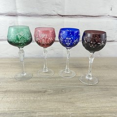 Nachtmann Traube 7 3/4″ Colored Crystal Wine Glass Set of 4 ( 1 is 8″ )