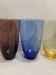 4 PC Lenox Multicolor Tuscany Crystal Gems Tumblers Highball Glasses Tall 16 Oz