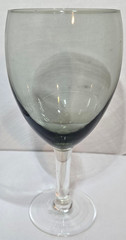 Set of 2- Fostoria Debutante, Claret/Wine Goblets, 4oz, Gray Mist, Clear Stem