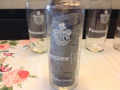 Vtg BARWARE Set of 6 PRESIDEN SODA advertising Highball Rum Cocktail glasses