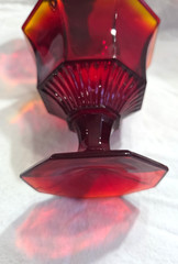 Set of 4 Vintage Independence MCM Amberina Octagonal Juice Glasses GLOWS