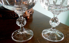 TWO Crystalex Belfast Bohemia Cut Crystal WATER GOBLETS 6-5/8″
