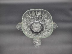 Vintage Hazel Atlas Williamsport Clear Glass Star & Fan Punch Bowl w/ 3 Cups