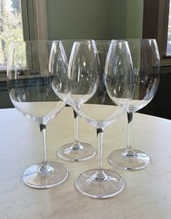 4 Excellent Waterford Robert Mondavi Crystal Wine Glasses 9 5/8″ Tall 3″…