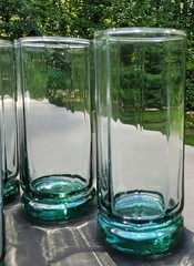 (6) Anchor Hocking Essex Light Green Iced Tea 16 Oz Flat Tumblers 10 Panel MC