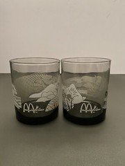 Vintage Libbey McDonalds Hawaii Etched Glass Tumblers. Set of 2.