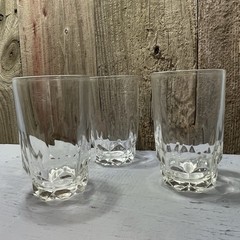 Vintage 1980s Arcoroc France Artic Vertical Cut 6 oz Juice Glass – set of 3