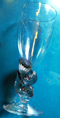 RARE Hand Blown DOUBLE NAUTILUS Water Goblet BOB CROOKS Signed British ART GLASS