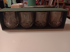 Longchamp Platinum Cristal d’Arques Old Fashioned Goblet Tumblers Set Of 4