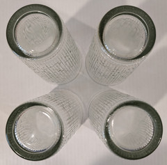 Jeannette Glass Finlandia Set of 4 Water Iced Tea Tree Bark Icicle 6 3/8″ 16 oz.