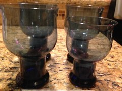 Lenox Clarion Blue Stem Glassware (1) 12 oz. & (3)  16 oz Goblet..