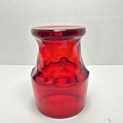 Vtg Viking Ruby Red Georgian Honeycomb Drinking Glass 5″ Water Tumbler Uv Glow