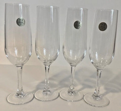 Vintage Royal Crystal Rock RCR Champagne Glasses Flutes 8” Tall Set of 4 Italy