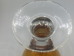 Pair Amber Bubble Hand Blown Glass 7.75″ Water Goblets Vintage
