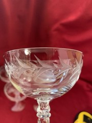 Fostoria Holly Clear Crystal Champagne/Tall Sherbet Glasses Set Of 6 Retired