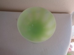 Rare Antique Portieux Vallerysthal Jade Green Opaline Uranium Glass Cordial Stem