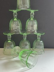 7 Vintage Noritake Provincial Spring Green Wine Glasses Goblets 8oz Capacity