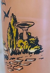 Vtg 1950s Libbey Southern Belle Lady Pink Frosted Drinking Glass CottageCore
