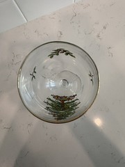 Spode Christmas Tree Wine Glasses 22K Gold Rim Set of 8 EUC