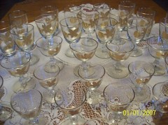 Libbey Vtg 22 Karat Maple & Oak Elm Leaf Tumbler’s & Stemmed Glasses Set Of 32