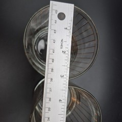Lot 4 Vintage Culver Glass Devon Gold 22k Vertical Stripe Rocks Glasses Signed