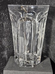 Vintage 6 Panel Cut Glass Octagonal Deep Bottom Drinking Glass 5 Inches