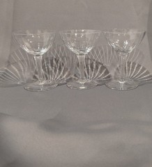 Vintage Crystal Coupe Champagne Cocktail Glasses, Optic Panel 4.5″ Tall Set/3