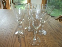 4 Etched Fancy Wine Champagne Stem Flutes/Glasses 7″ Tall 12 Oz Box B11