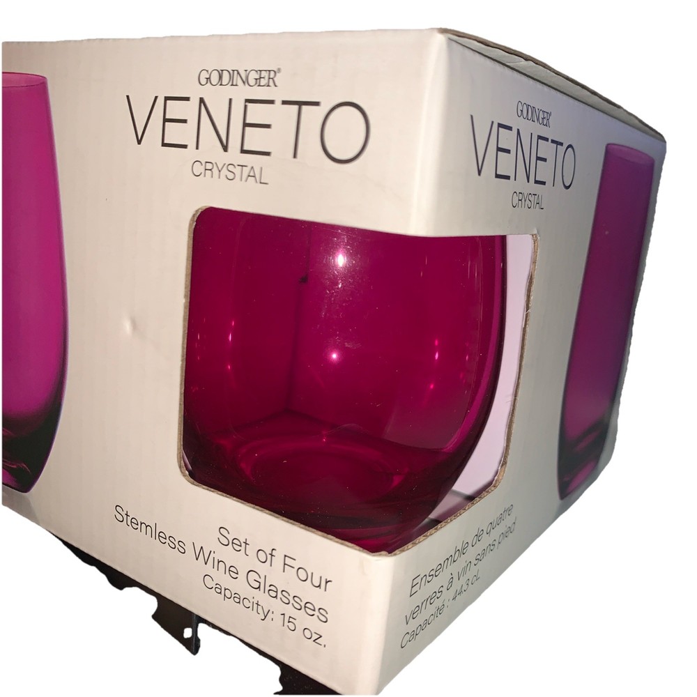 Venetto 4 Cristal Wine Glasses Steamless