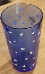 Star Ritz 5-inch Glass Tumbler Cobalt Blue with White Stars