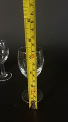 Vintage Set of 5 Vintage Clear Glass Cordial Sherry Glasses 4.5″ Stemmed Shot