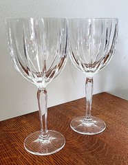 2 Waterford Crystal Marquis Omega 8.5″ Tall Wine Goblets Glasses Vintage