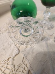 4 Fostoria Colonial Dame Emerald Green Champagne/Cocktail Glasses Barware