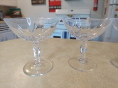 Edith by Josair Crystal Clear Cut Cocktail Champagne 4.2″ Sherbet Glass Set of 4