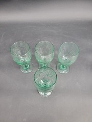 Set of 4 Vintage Libbey Orchard Fruit «Spanish Green» Water Goblets – 7″ 16oz