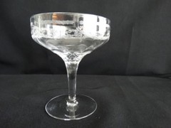 Set of 5 Fostoria Clear Special Cut Etched Rosilyn Sherbet 4 1/4 inch Free Ship