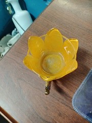 Antique 1906 Westmoreland Specialty Orange Shriners Tulip Shaped Punch Cups