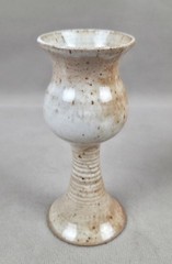 3 Vintage Handmade Wheel Thrown Stoneware Eartenware Pottery Chalices Goblets