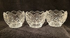 Shannon by Godinger Set Of 3 Crystal Votives 24% Lead Crystal Flawless Cond.